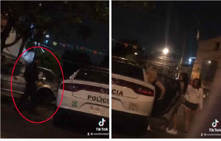 VIDEO: Suspenden a policía por subir a su patrulla cervezas y a tres mujeres