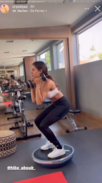 Hiba Abouk haciendo ejercicio / Instagram