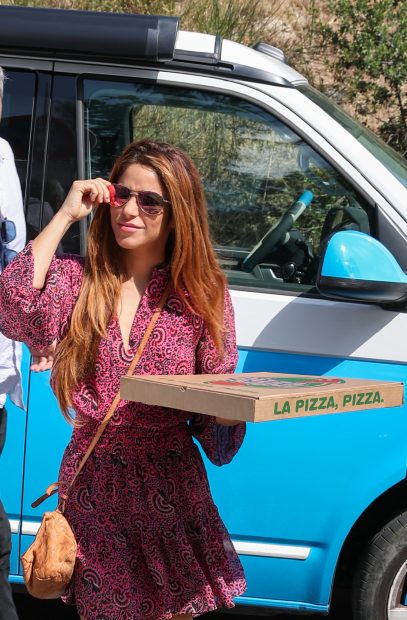 Shakira con una pizza / Gtres