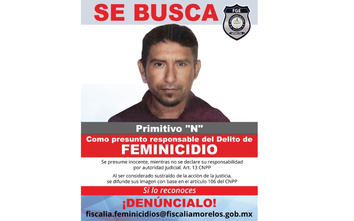 Difunden rostro de Primitivo ’N’, principal sospechoso por el feminicidio de Margarita Seceña