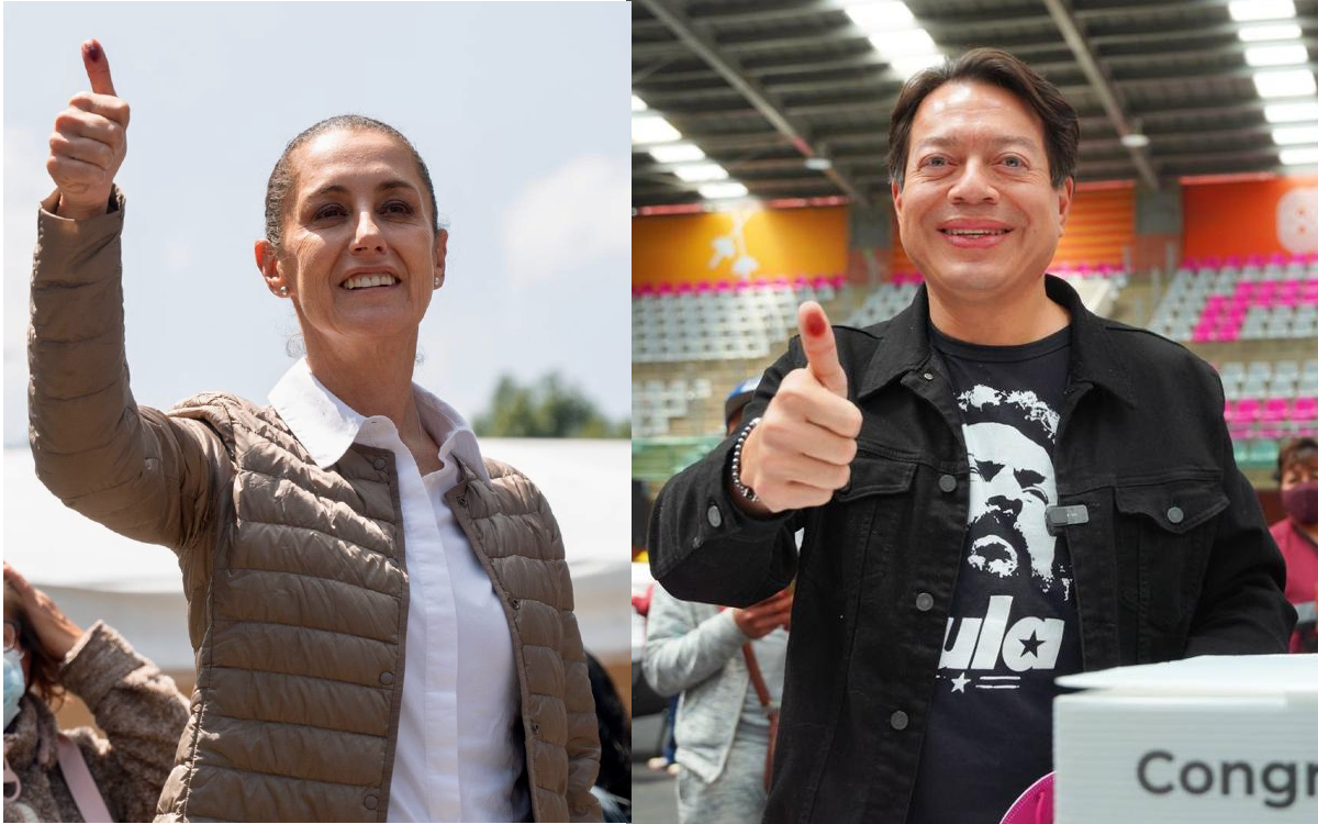 Ebrard, Sheinbaum y Delgado asisten a votar para reorganización interna de Morena
