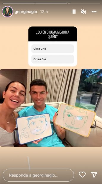 Georgina Rodríguez y Cristiano Ronaldo jugando / Instagram