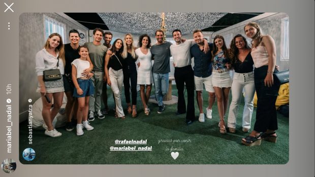 Mery Perelló junto a Rafa y Maribel Nadal y Sebastián Yatra / Instagram @sebastianyatra