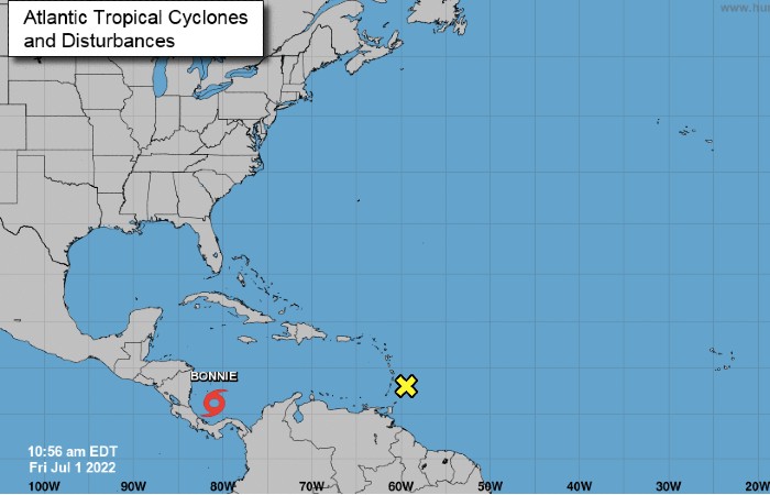 Tormenta tropical 'Bonnie' avanza por el Caribe rumbo a Nicaragua y Costa Rica
