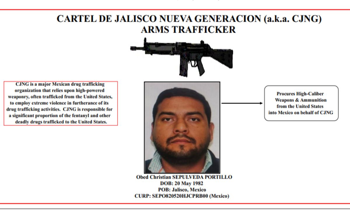Traficante de armas del Cártel Jalisco es fichado por Estados Unidos