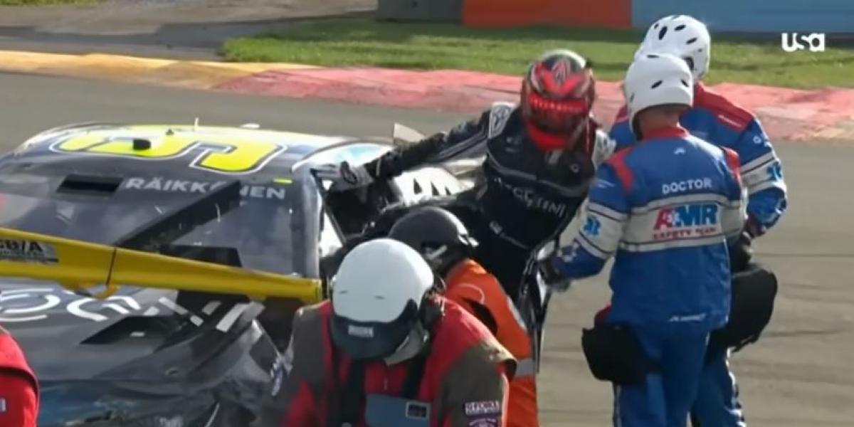 Arruinan el debut de Raikkonen en la NASCAR con un accidente