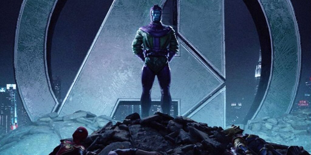 El póster de Avengers 5 muestra a Kang parado sobre los héroes muertos de Marvel