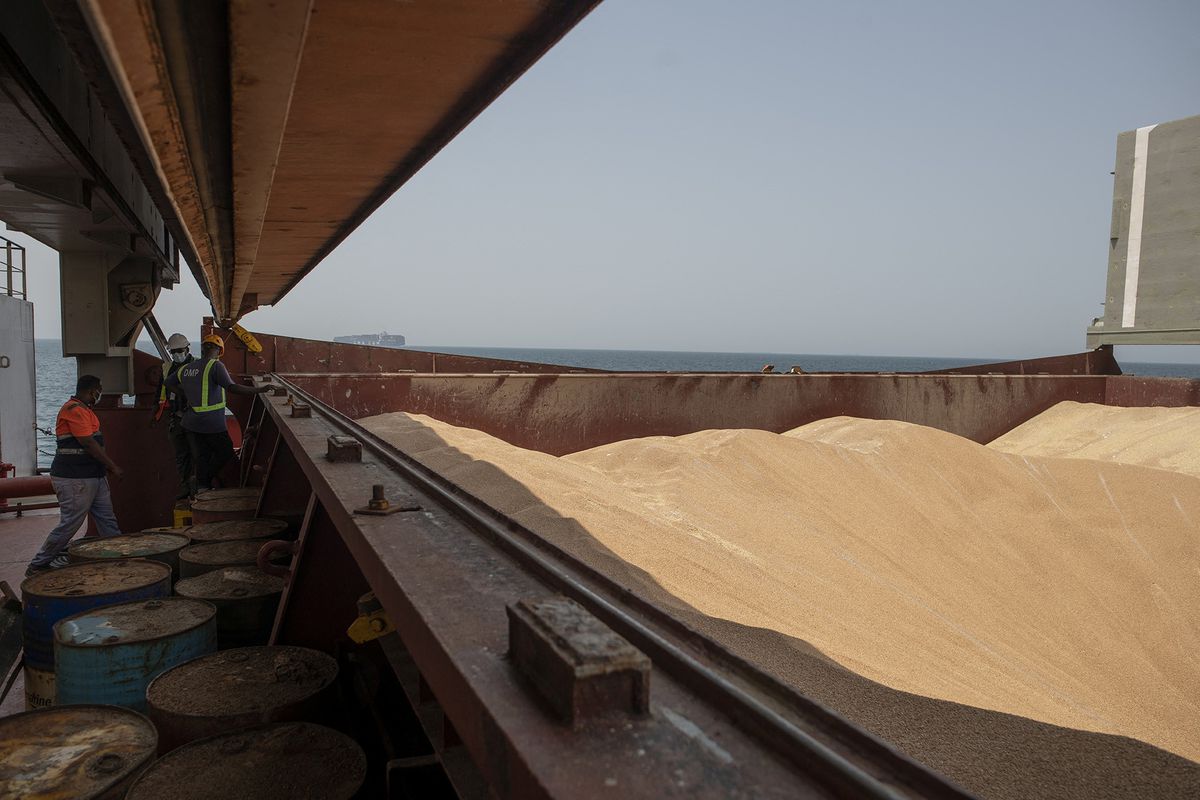 El primer barco humanitario con cereal ucranio atraca en África