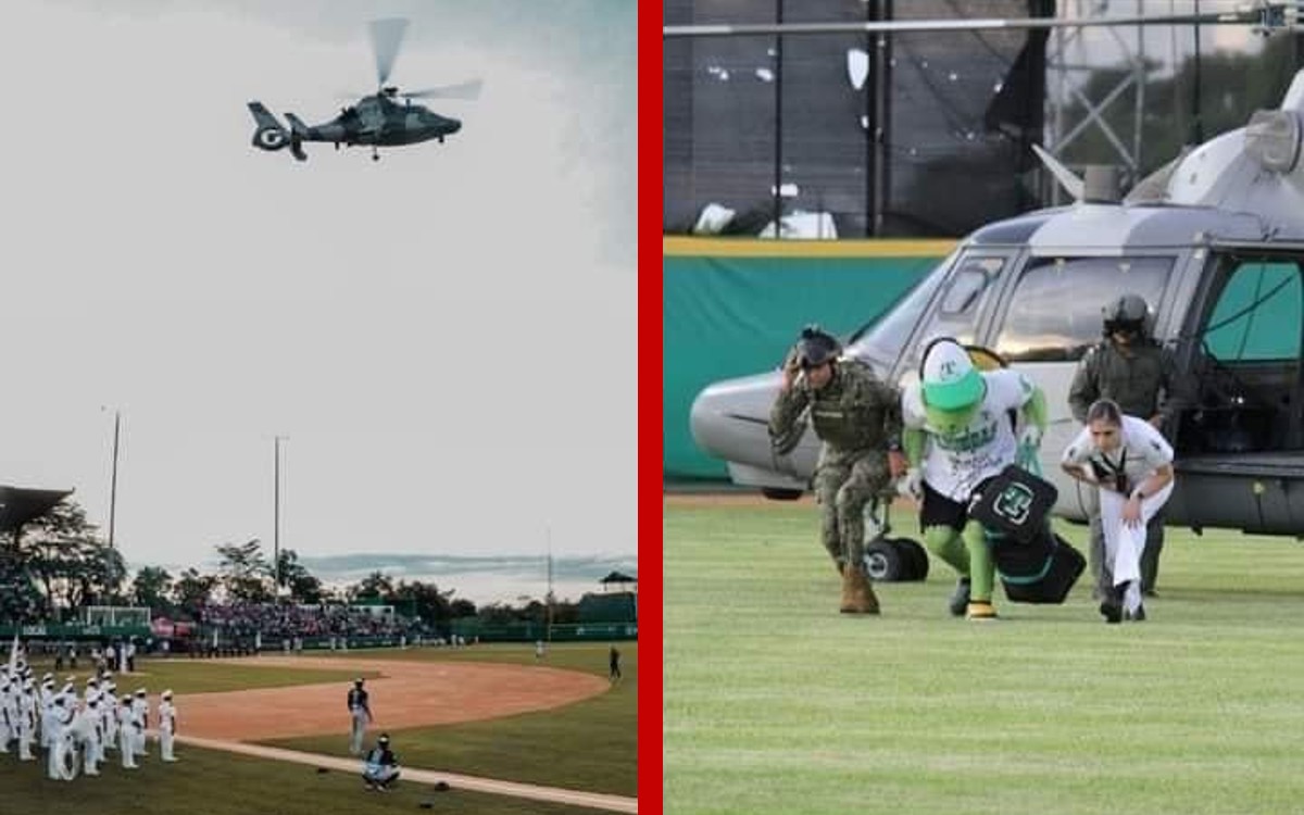 Helicóptero de Marina aterrizó en estadio por inicio de playoffs: AMLO