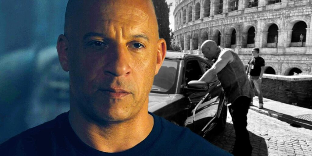 Imagen de Fast 10 Set muestra a Vin Diesel filmando fuera del Coliseo de Roma