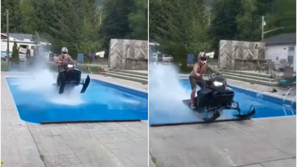 Probar una moto de agua en una piscina acaba en tragedia en Facebook