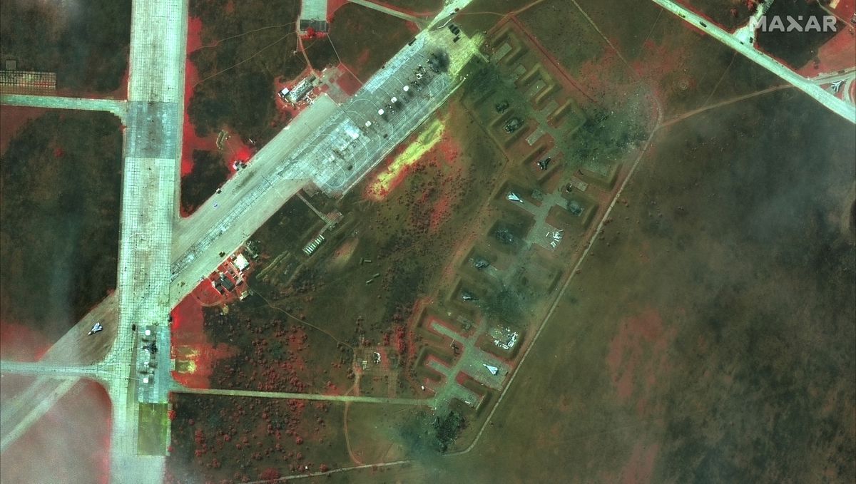 Radiografía de la destrucción en la base de la aviación rusa en Crimea