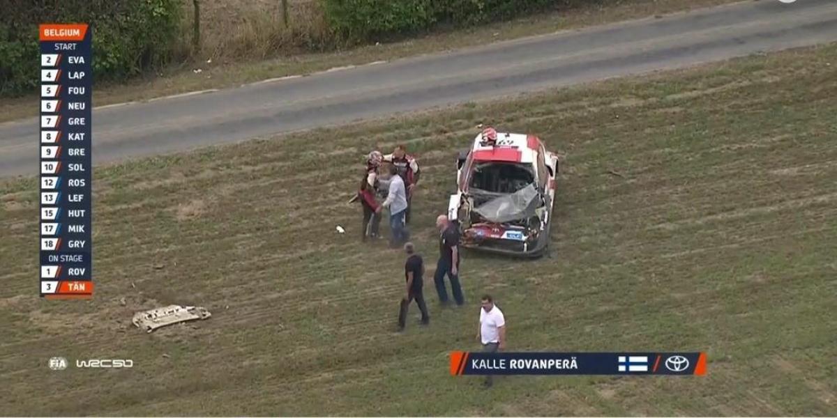 Rovanperä abandona el Rally Ypres tras un espectacular accidente