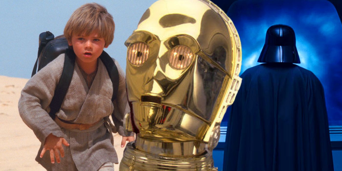 Jake Lloyd and Hayden Christensen as Anakin Skywalker/Darth Vader and C-3PO