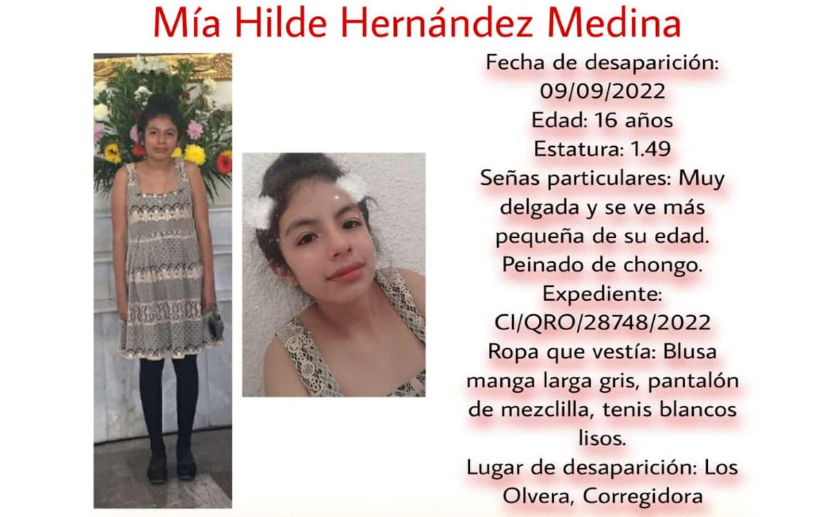 Buscan a Mía Hilde Hernández Medina