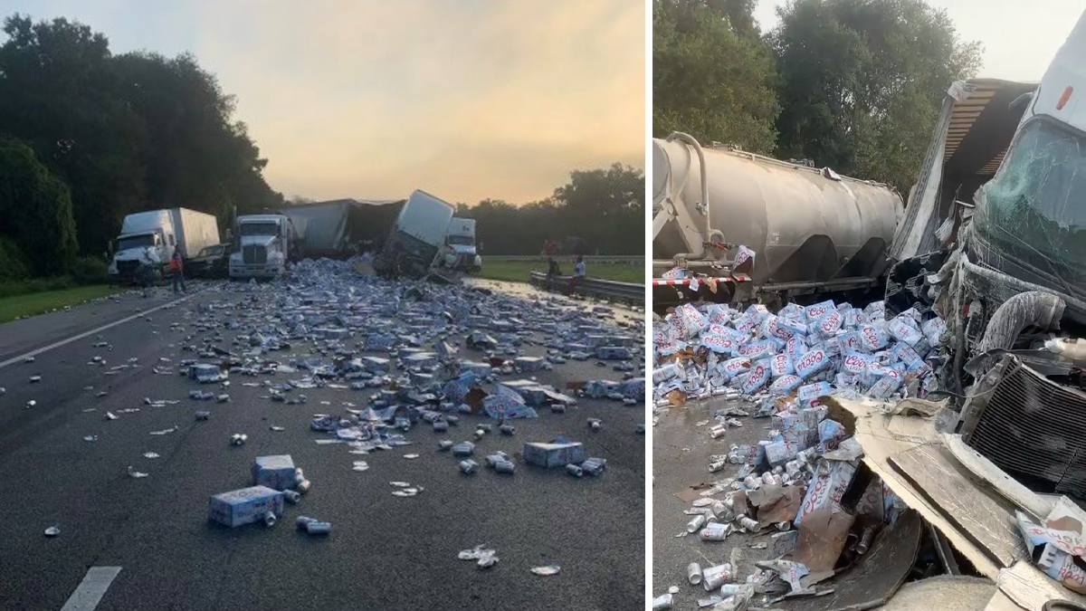 Choque y cerveza derramada causa cierre de la I-75 en Florida