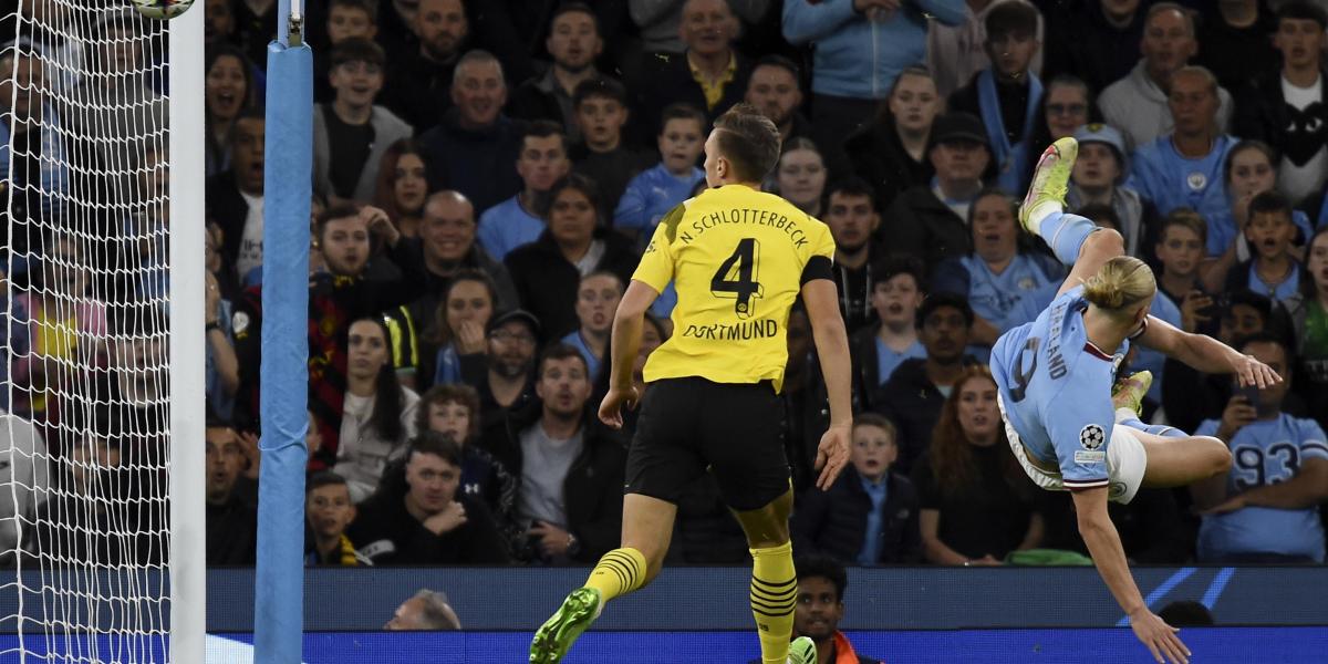 Haaland hunde al Dortmund con un gol acrobático
