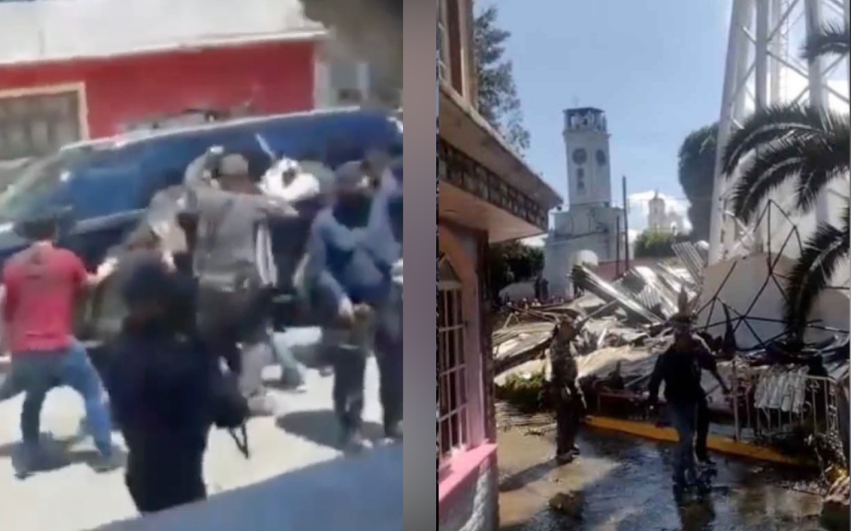 Habitantes lanzan piedras a alcaldesa de San Martín Texmelucan, Puebla, Tras colapso de tanque de agua | Videos