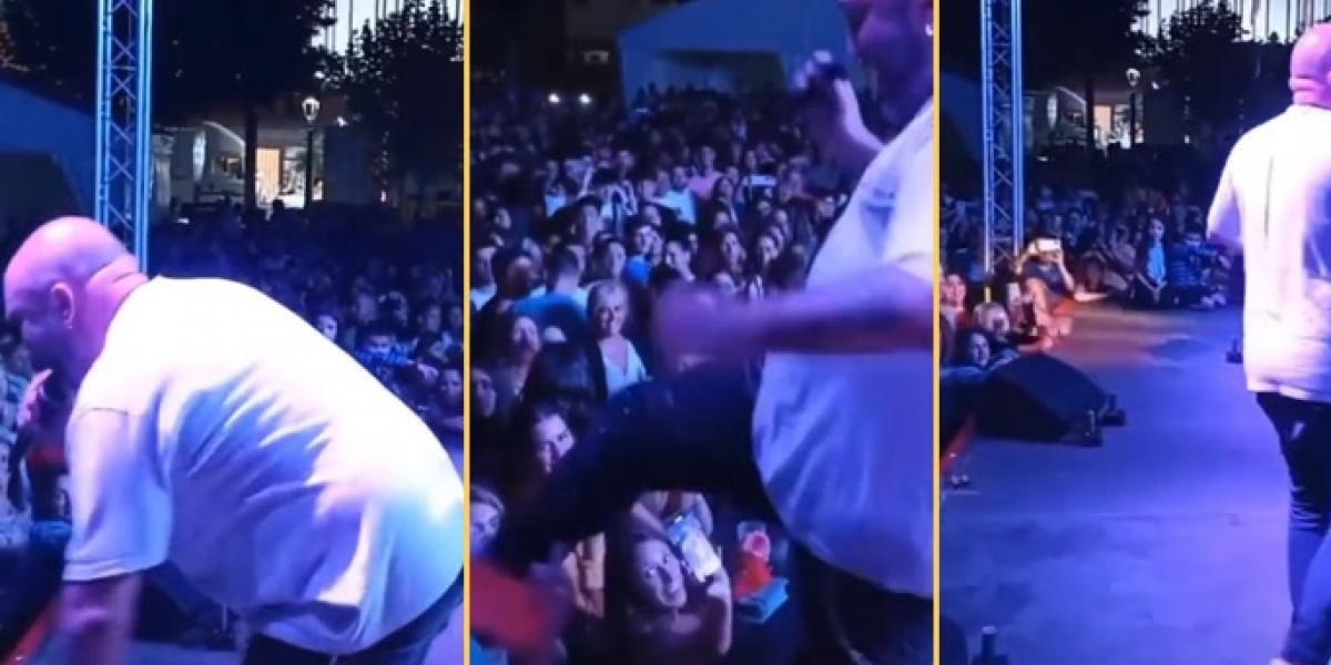 La reacción de Kiko Rivera tras dar una patada a un fan en su último concierto