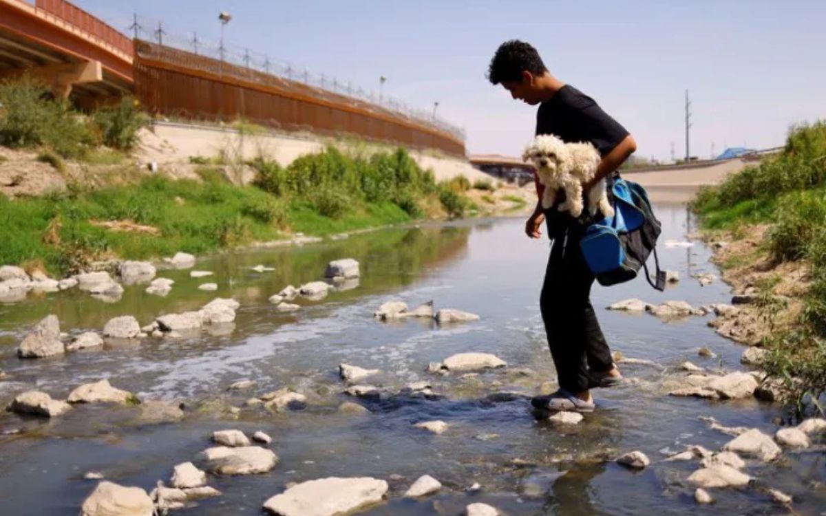 Tras arriesgado viaje, migrante y su perro se despiden en la frontera