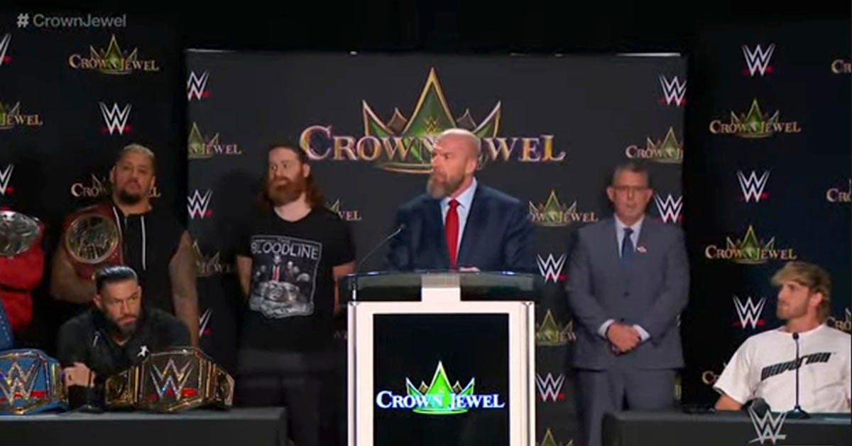 Triple H convierte a Roman Reigns vs Logan Paul por el título universal indiscutible de la WWE oficial para Crown Jewel