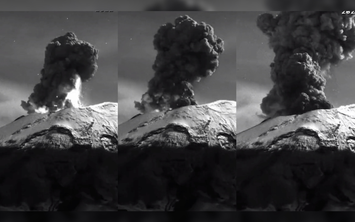 Volcán Popocatépetl registra 2 fuertes explosiones | Videos