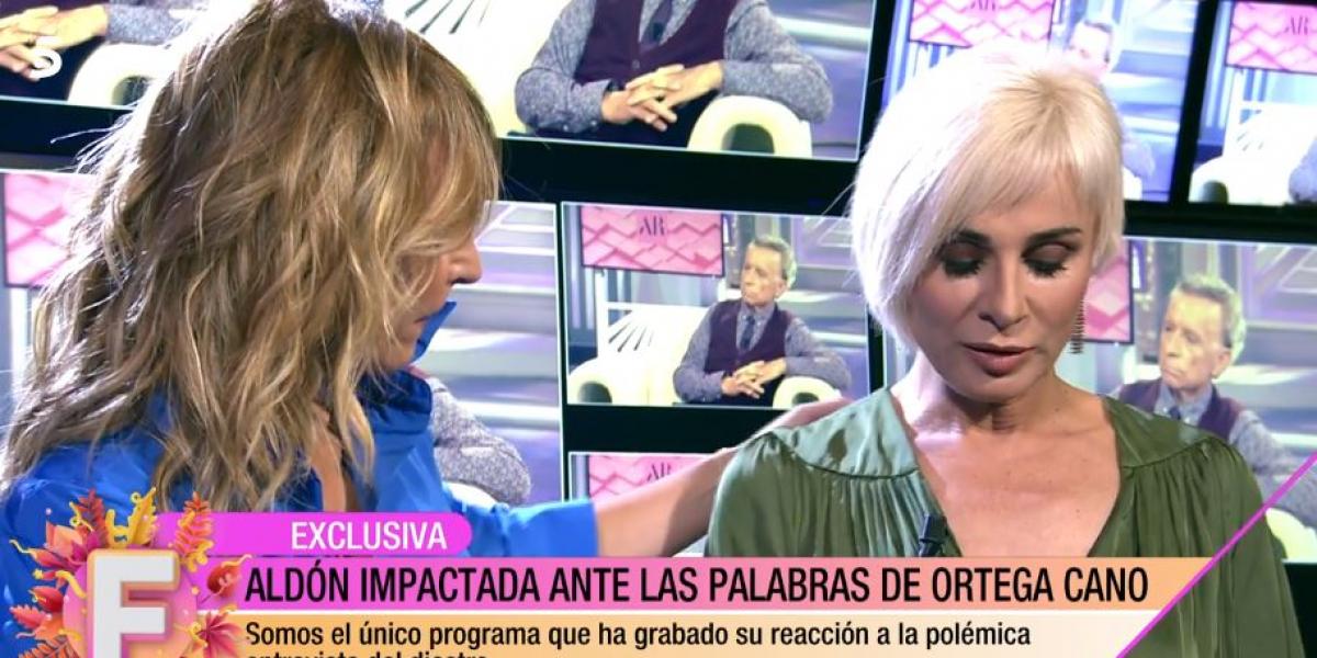 Ana María Aldón, atendida por un médico tras reaccionar a la entrevista de Ortega Cano