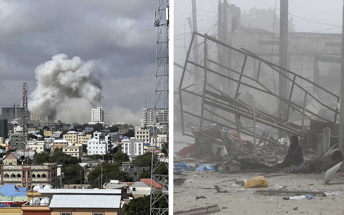 Aumentan a 100 los muertos y a 300 los heridos por la explosión de dos bombas en Somalia