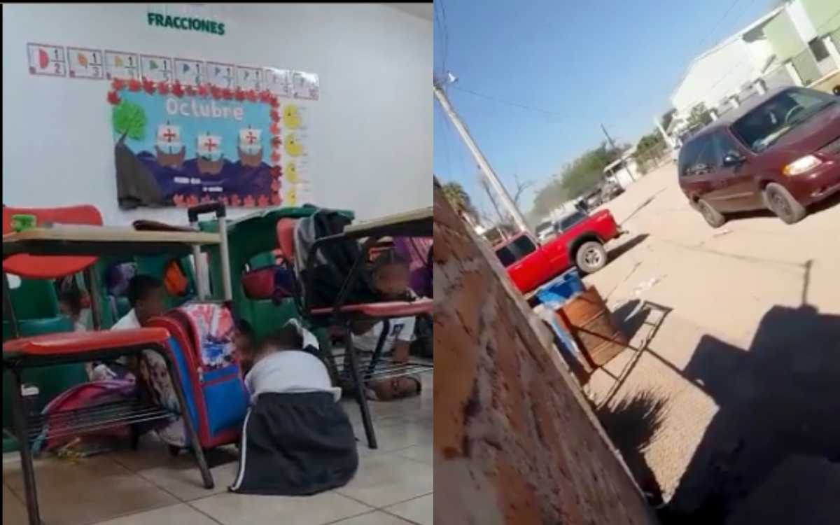 Balacera y ejecución desatan pánico en primaria de Sonora | Video