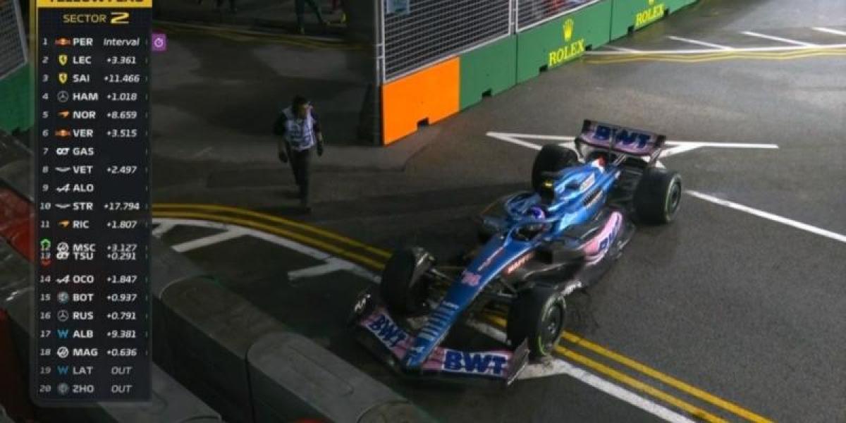 F1 Singapur: Desastre para Alonso por otro fallo de su Alpine
