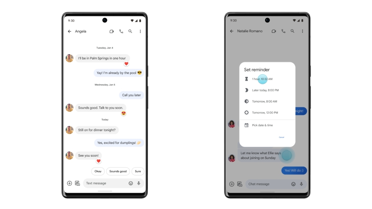 Google Messages agrega soporte de reacción para mensajes de texto de iPhone y recordatorios en la aplicación