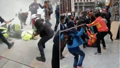 Graves disturbios en el centro de Bogotá tras la agresión de un grupo de indígenas a la policía