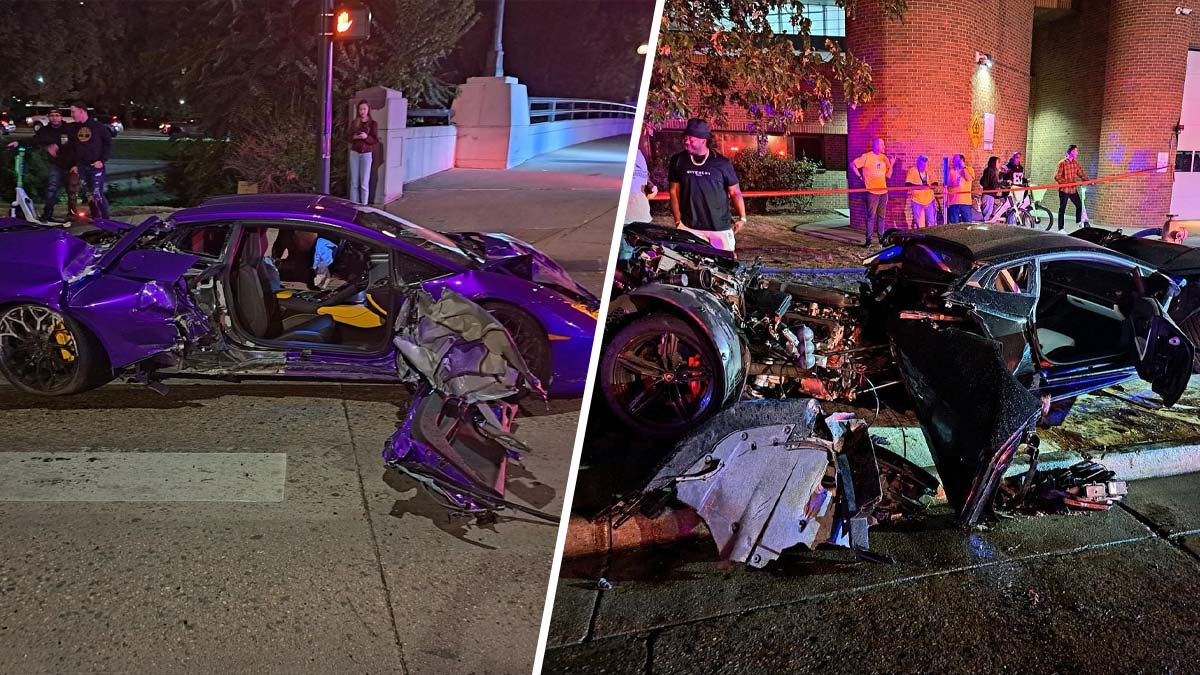 Lamborghinis terminan destruidos tras aparatoso accidente en Denver; conductores enfrentan cargos por DUI