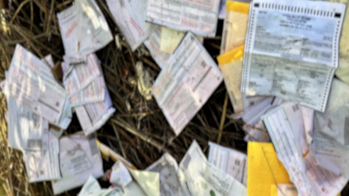 Boletas electorales tiradas en las montañas de Santa Cruz
