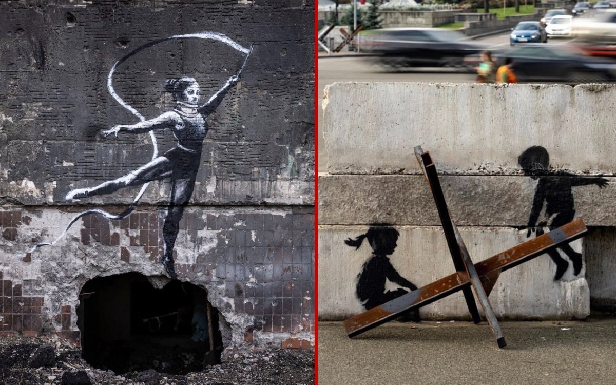Banksy deja su arte en ciudades devastadas de Ucrania | Video