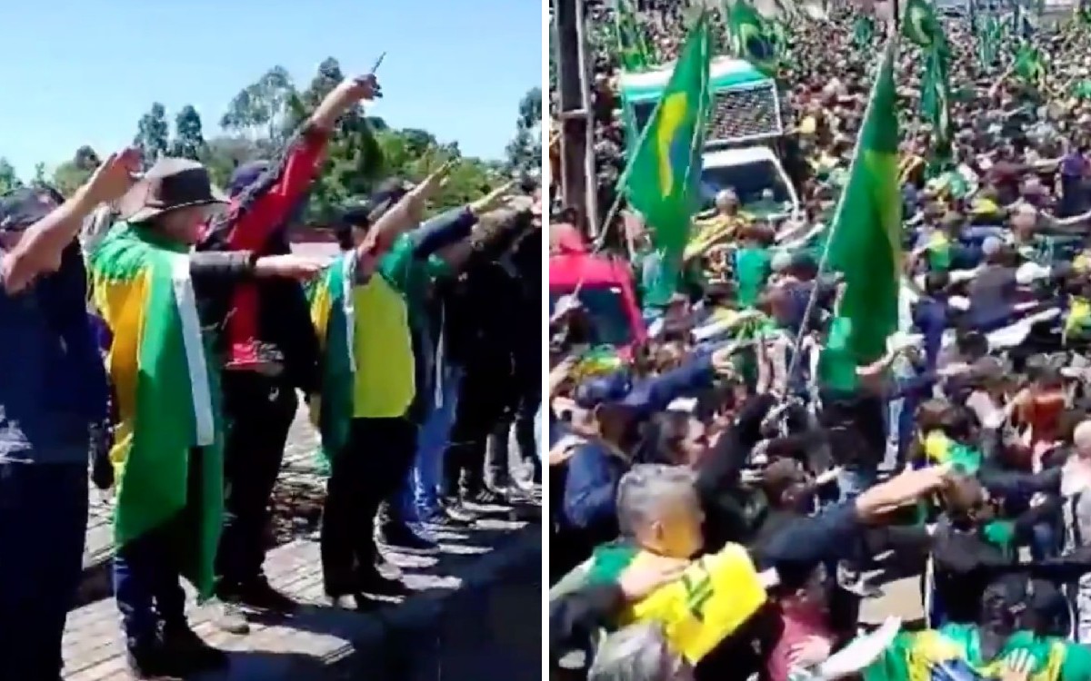 Con saludo nazi, manifestantes pro Bolsonaro entonan el himno nacional de Brasil | Video