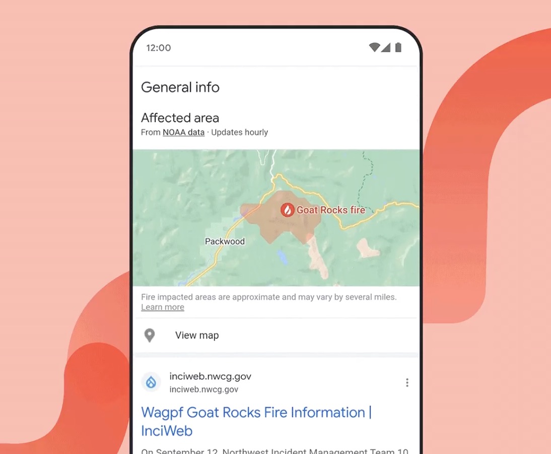 La detección de incendios forestales de Google está disponible en EE. UU., México, Canadá y partes de Australia
