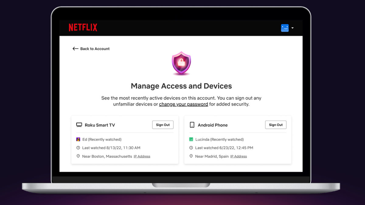 La nueva función de Netflix permite a los suscriptores eliminar dispositivos de sus cuentas