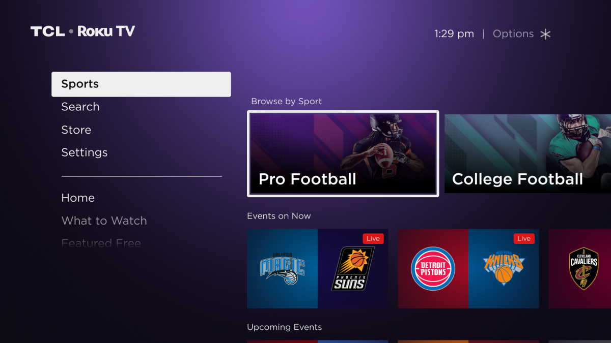 La pantalla de inicio de Roku gana una nueva pestaña 'Deportes' para que los usuarios accedan a contenido deportivo en vivo y bajo demanda