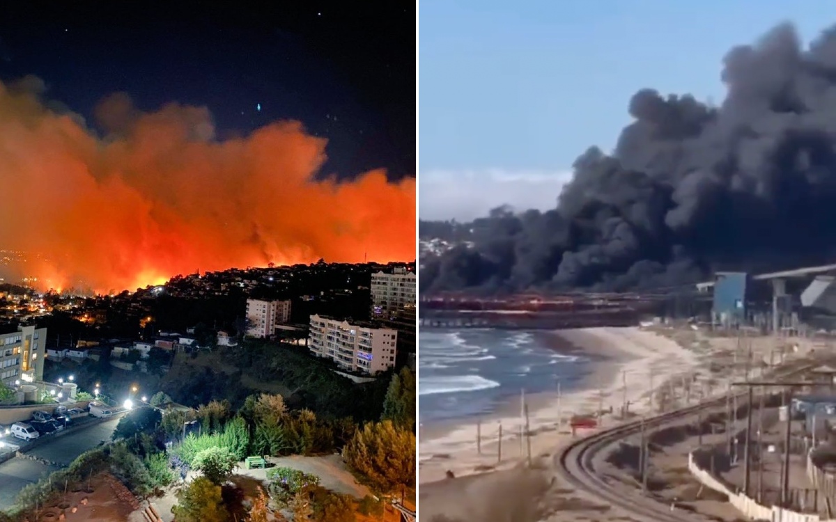 2 muertos, 30 heridos y 130 casas arrasadas, el saldo del incendio en Chile