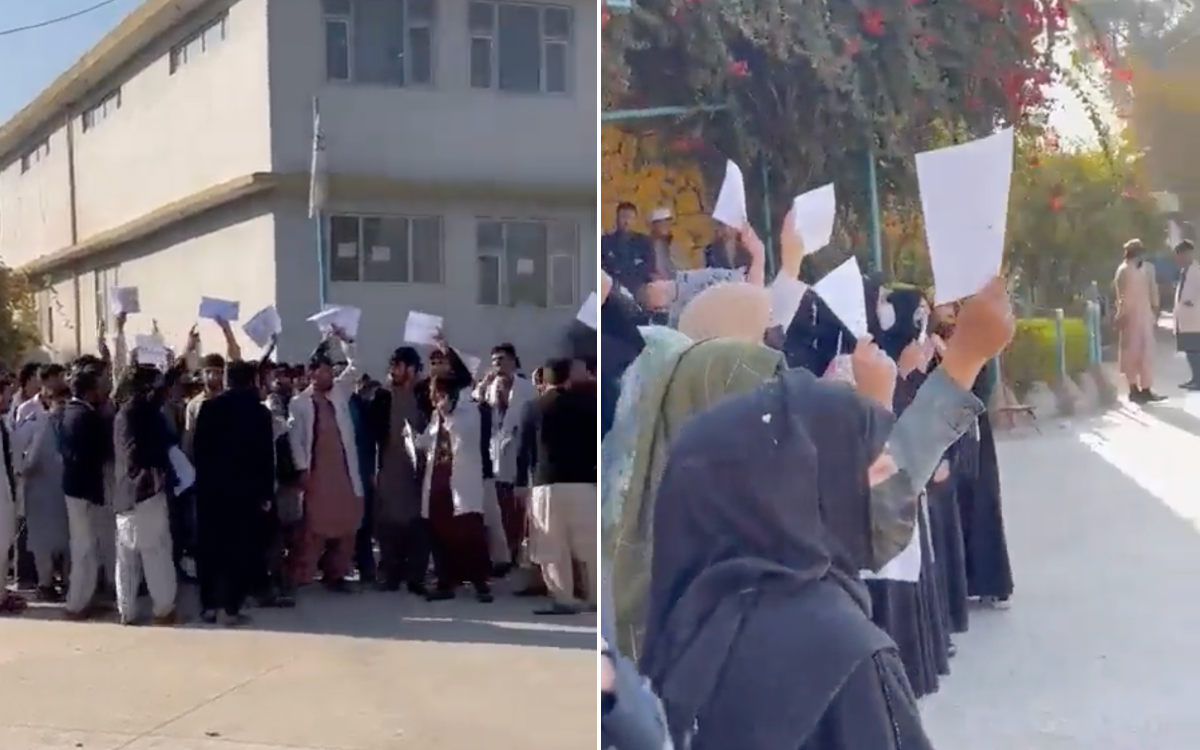 Alumnos en Afganistán se niegan a tomar exámenes hasta que se permita a mujeres en universidades