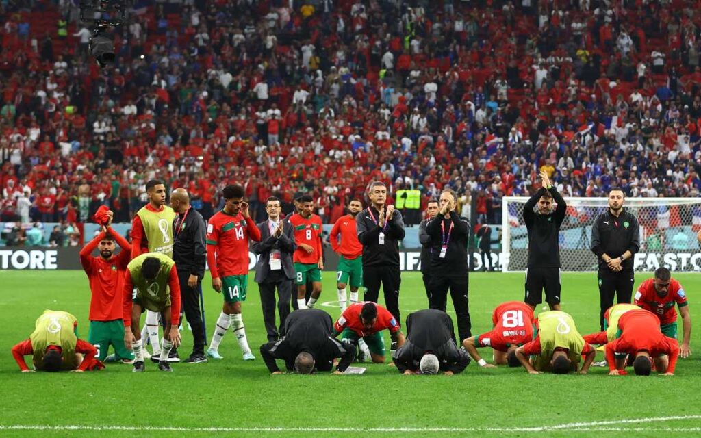 Así agradeció el equipo de Marruecos a su fiel y ruidosa afición