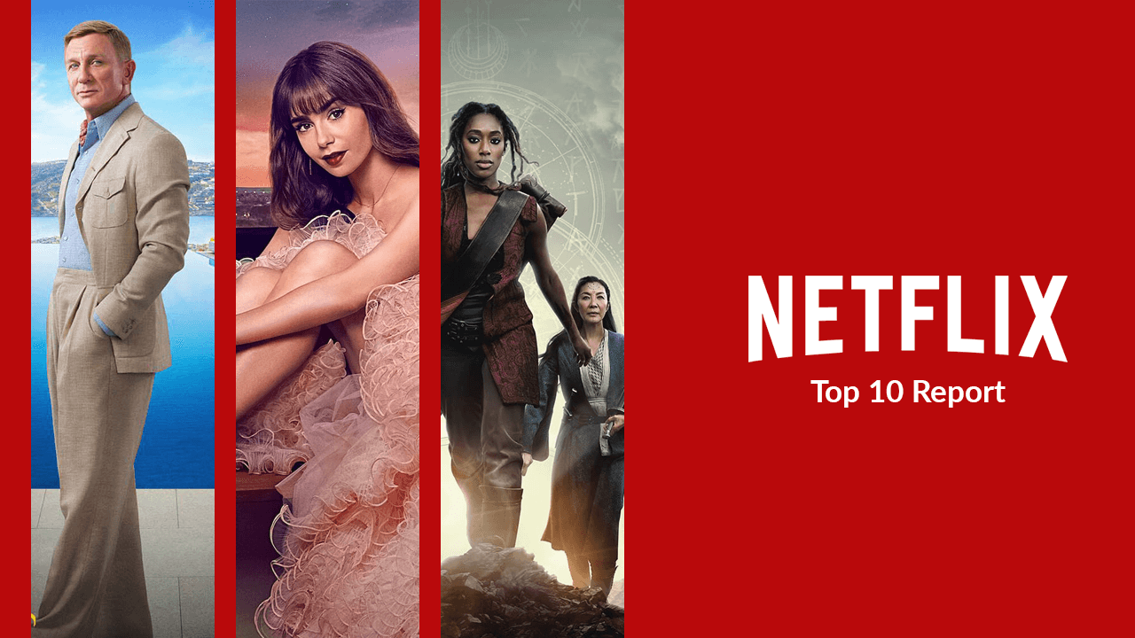 Informe Top 10 de Netflix: Glass Onion: A Knives Out Mystery, Emily in Paris y The Witcher: Blood Origin