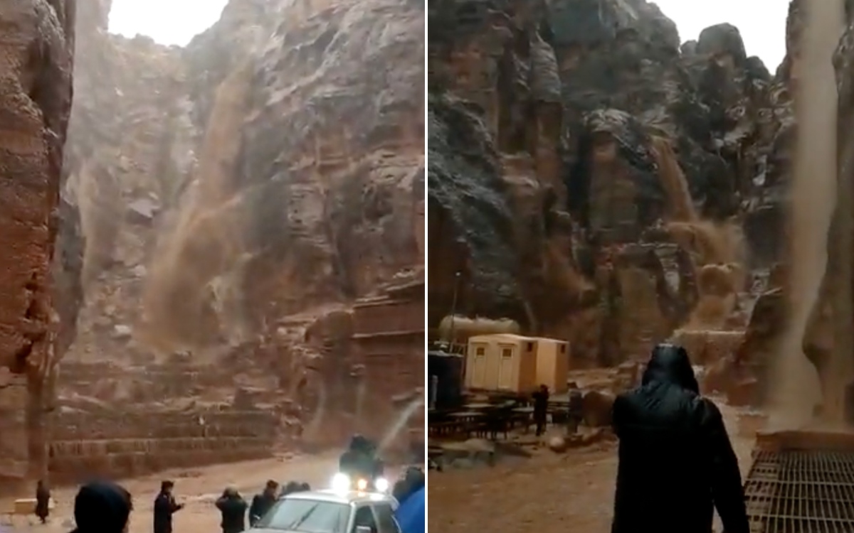Se inunda sitio arqueológico de Petra, en Jordania; evacúan a turistas