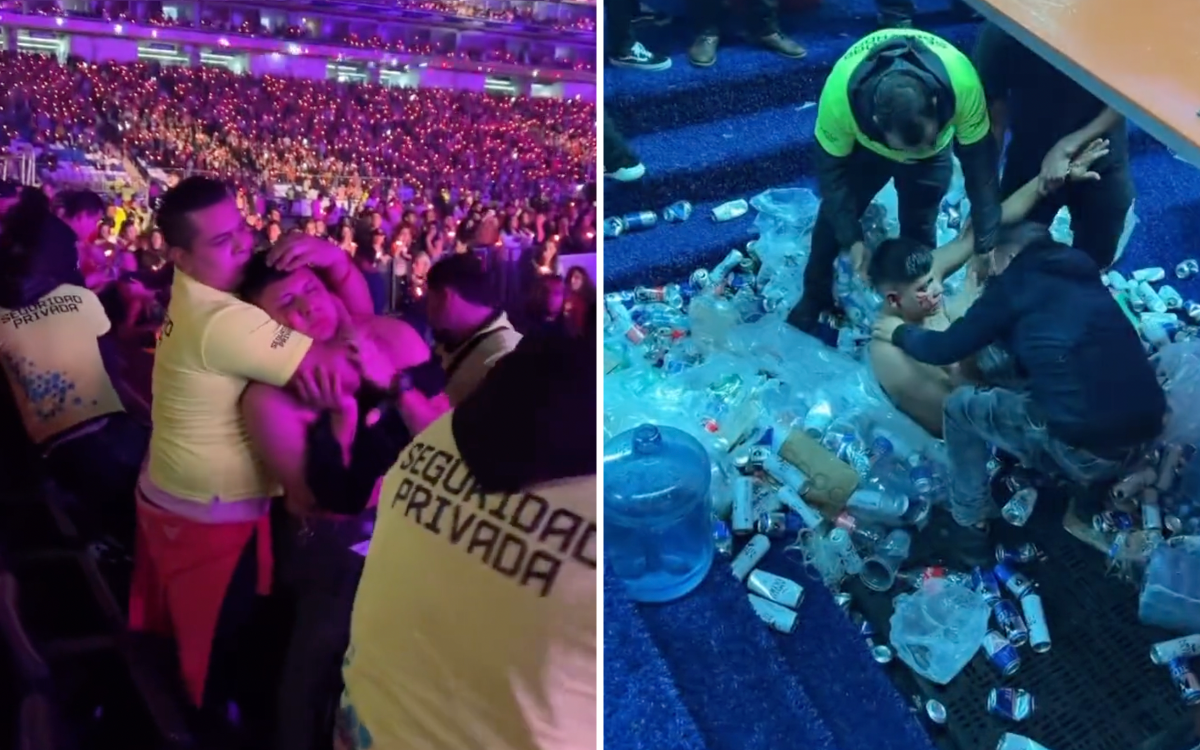 Seguridad golpea a joven en concierto de Bad Bunny en MTY y lo saca con violencia | Video