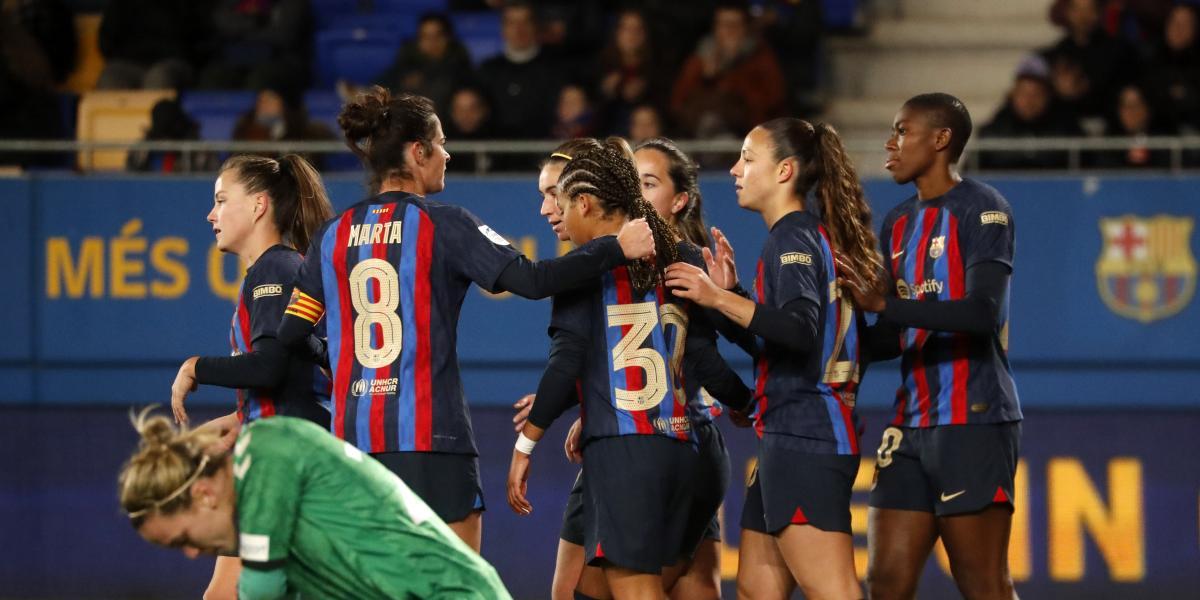 7-0: 50ª victoria seguida del Barça,‘hat-trick’ de Oshoala y Vicky hace historia