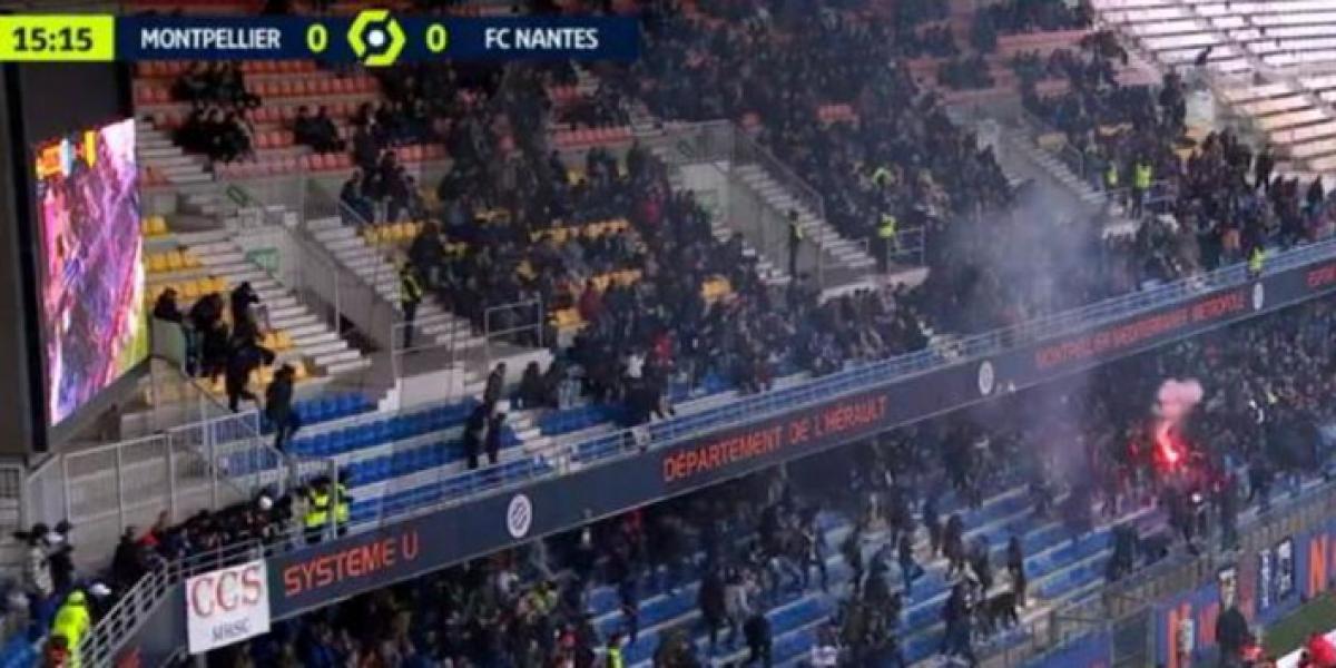 El Montpellier-Nantes, detenido por incidentes de los ultras