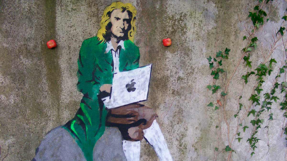 El graffiti de Newton que está dando la vuelta al mundo