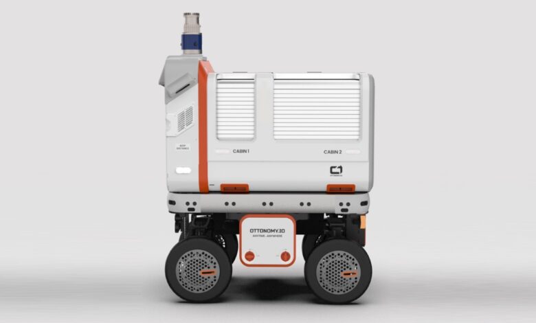 El nuevo robot de entrega de Ottonomy obtiene un dispensador automático de paquetes