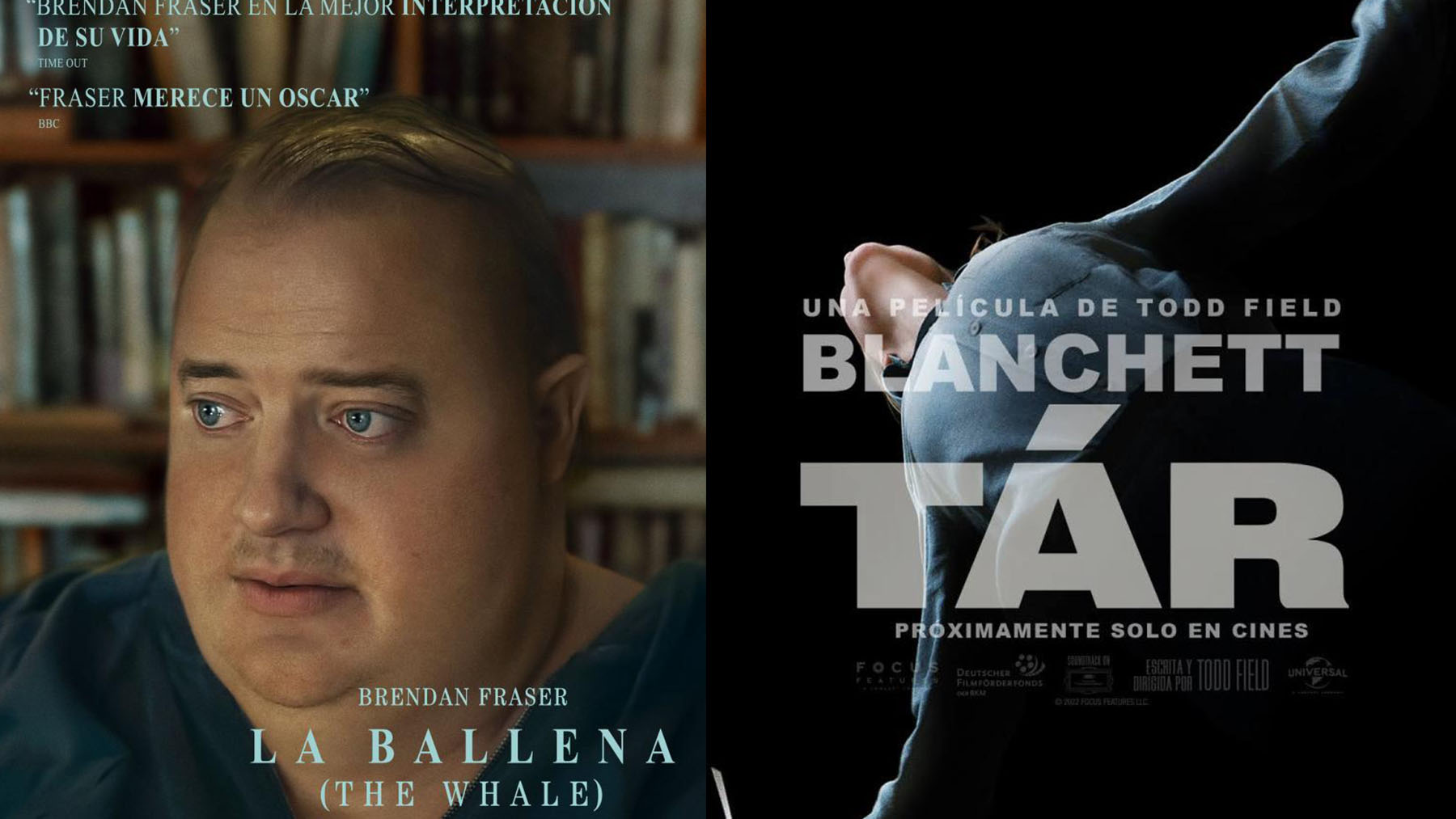 Estrenos: ‘TÁR’ y ‘La ballena’ (‘The whale’), Cate Blanchett y Brendan Fraser buscan el Oscar